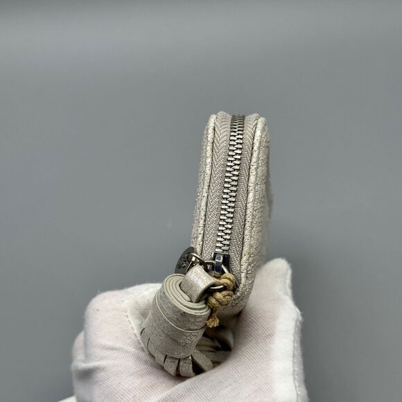 HOBO Nila Small Leather Zip Around Wallet Card Case Silver Zebra NV-22658SILV - Picture 6 of 16